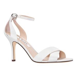 Nina Women's Venus Crisscross Stiletto Evening Sandals Ivory Size 8